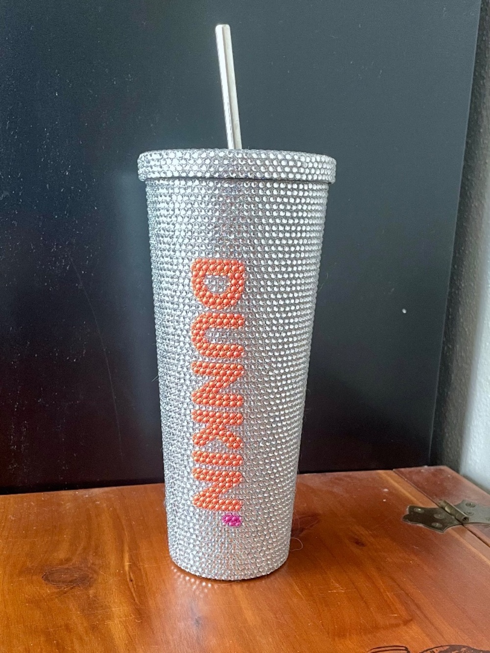 NWOT Limited Ed 24oz Dunkin Donuts Holiday Sparkly Rhinestone Tumbler 2024